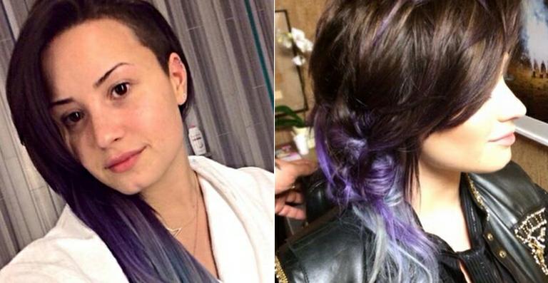 Demi Lovato volta a mudar de visual e tinge os fios de roxo