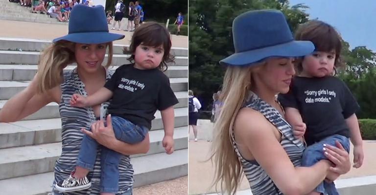 Filho de Shakira ‘tira onda’ em camiseta: ‘Desculpa meninas, só namoro modelos’