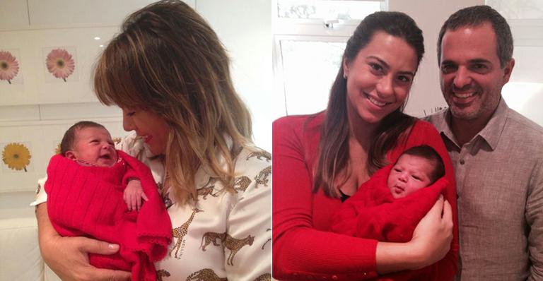 Débora Rodrigues apresenta a primeira neta, Manuela