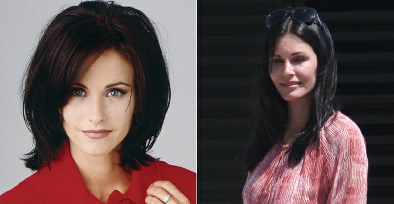 Prestes a fazer 50 anos, Courteney Cox chama atenção por rosto cada vez mais esticado