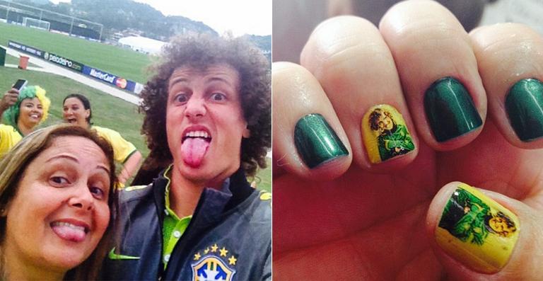 Mãe da David Luiz coloca foto do jogador na unha para torcer: ‘Rumo ao hexa’