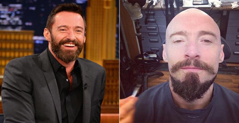 Hugh Jackman muda o visual e aparece com a cabeça raspada