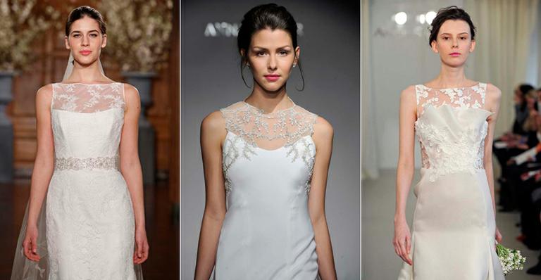 Vestido de noiva: saia reta minimiza o volume do quadril largo