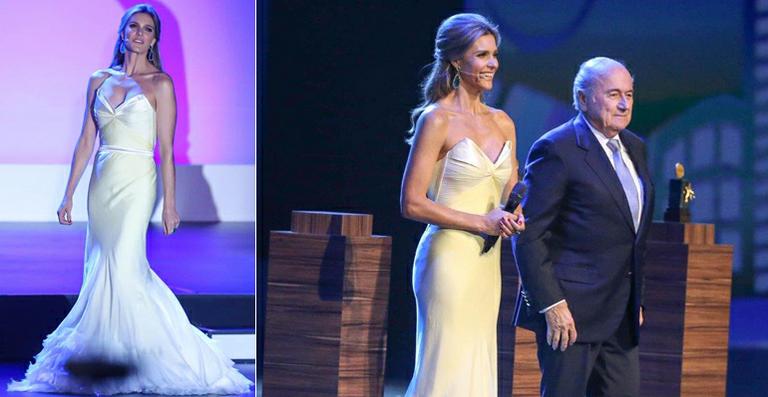 Fernanda Lima usa vestido exclusivo de Samuel Cirnansck em evento da FIFA