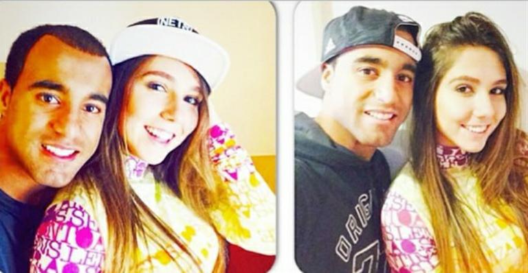 Fora da Copa, Lucas se diverte com filha de Renato Gaúcho
