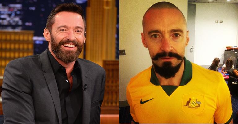 Hugh Jackman posa com a camisa e deseja sorte à seleção da Austrália