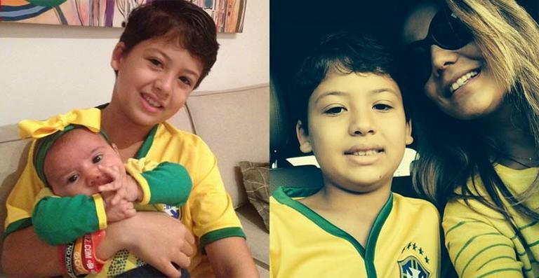 Filhos de Nívea Stelmann prontos para a Copa do Mundo: ‘A galerinha está no clima’