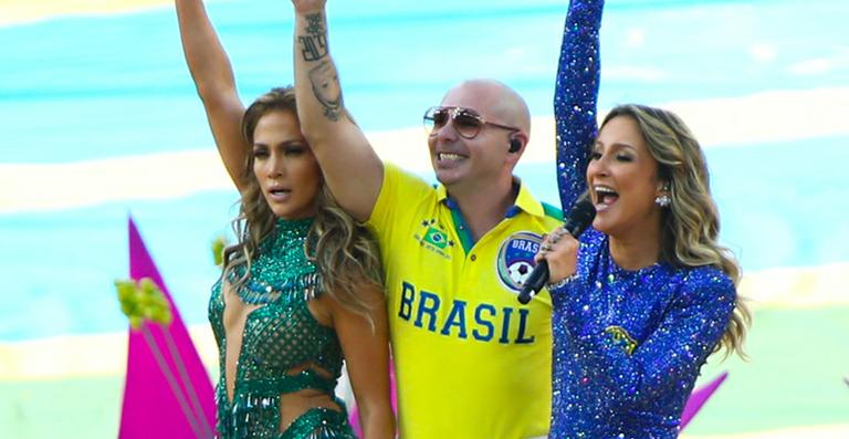 Jennifer Lopez, Claudia Leitte e Pitbull na abertura da Copa do Mundo