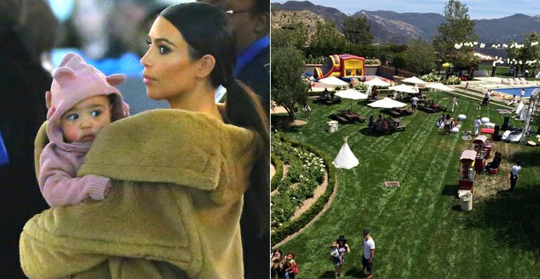 Kim Kardashian faz festa em parque para a filha, North West