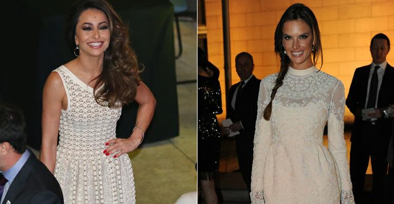 Sabrina Sato e Alessandra Ambrosio: looks brancos para jantar com príncipe Harry