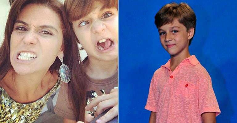 Giovanna Antonelli se diverte com ator mirim nos bastidores de gravação