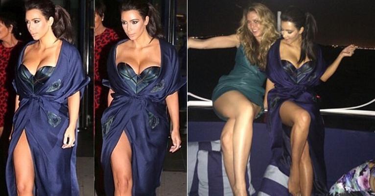 Kim Kardashian usa look ousado e sensual no aniversário da irmã