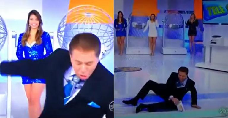 Silvio Santos leva tombo durante apresentação de programa no SBT