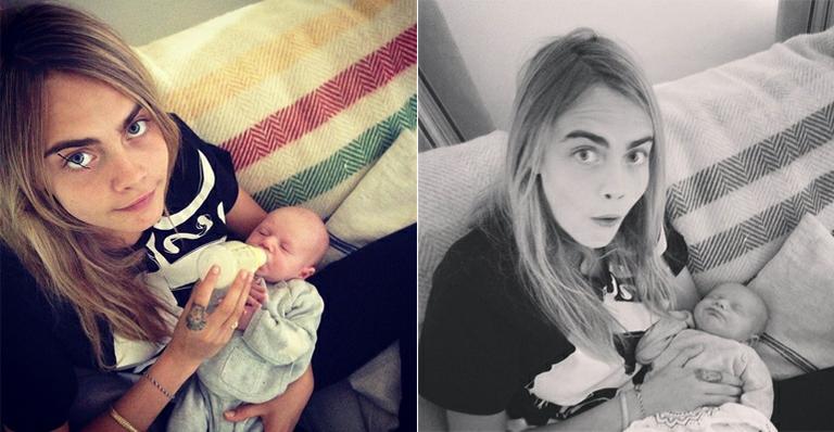 Cara Delevingne mostra fotos fofas com o sobrinho recém-nascido