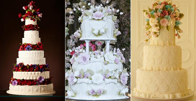 Flores de açúcar dão charme aos bolos de casamento. Veja galeria e inspire-se