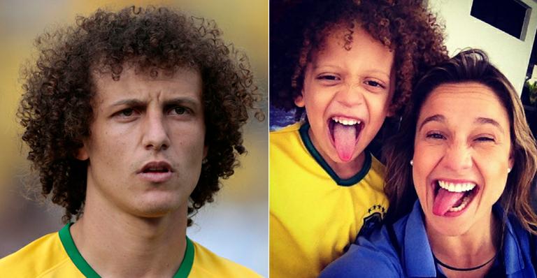 Fernanda Gentil encontra sósia mirim de David Luiz