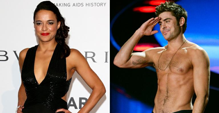 Zac Efron e Michelle Rodriguez são fotografados aos beijos