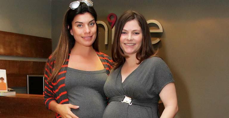 Joana Balaguer e Ana Paula Tabalipa em inauguração de loja para gestantes