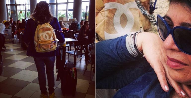 Roberta Miranda desfila com mochila ‘destruída’ que vale R$ 8 mil