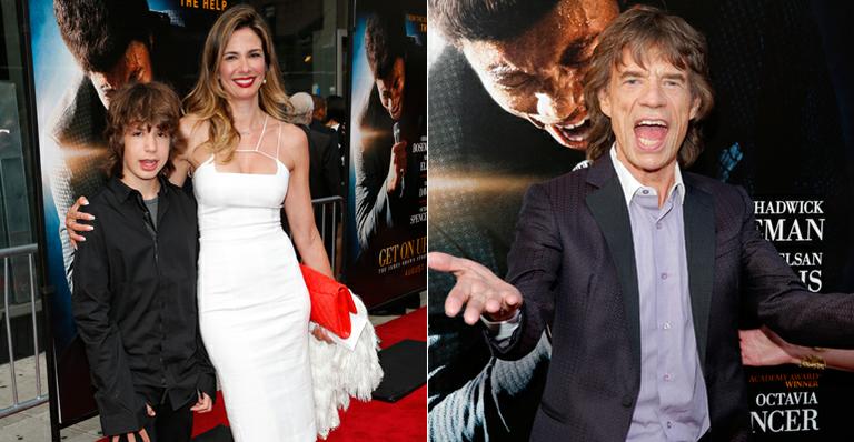Luciana Gimenez e o filho Lucas vão à première com Mick Jagger em Nova York
