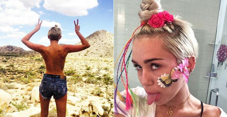 Miley Cyrus faz topless no deserto