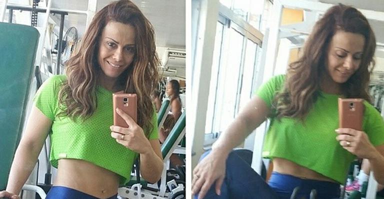 Após festa de novela, Viviane Araújo mostra malhação