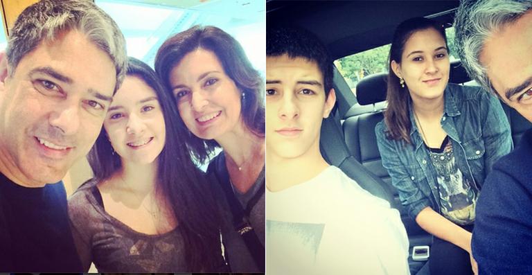 William Bonner faz selfies e mostra o filho com cabelo grisalho
