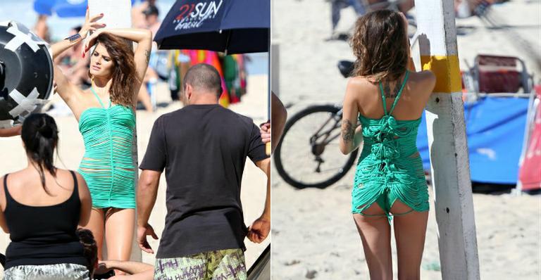 De microvestido, Isabeli Fontana deixa parte do bumbum à mostra em ensaio no Rio