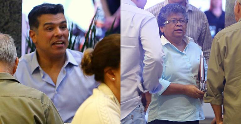 Marlene Mattos e Maurício Mattar se encontram em shopping
