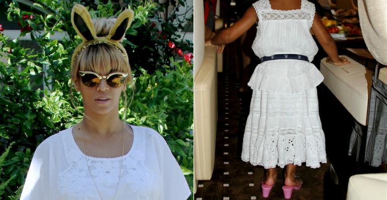 Blue Ivy, filha de Beyoncé aparece de salto alto e coroa em voo