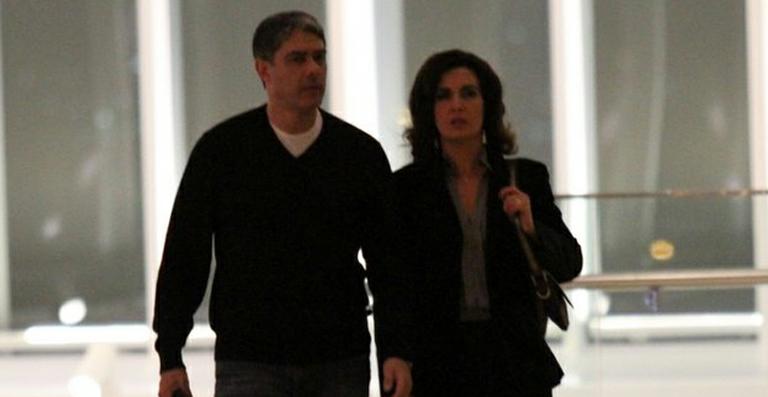 William Bonner e Fátima Bernardes saem para jantar em shopping