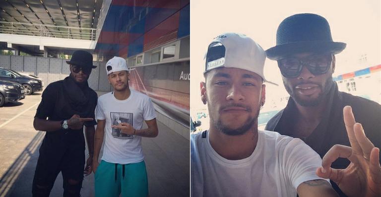 De volta ao Barcelona, Neymar mostra amizade com Alex Song: ‘Irmão’