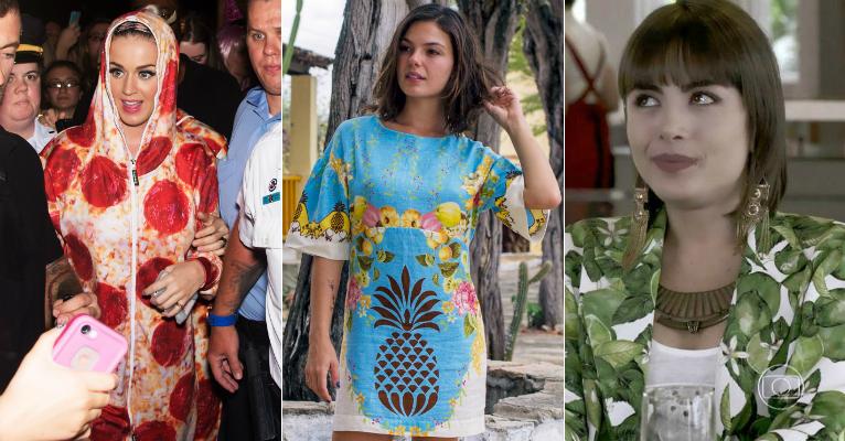 Katy Perry investe em roupas com estampas de comida. Veja famosas que usam a tendência!