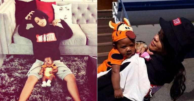 Rihanna publica fotos fofas com a prima vestida de Tigrão