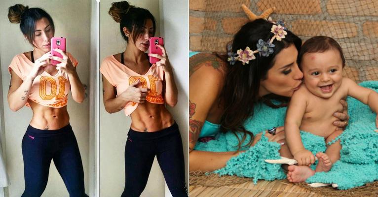 Jaque Khury exibe barriga trincada apenas 6 meses após dar à luz