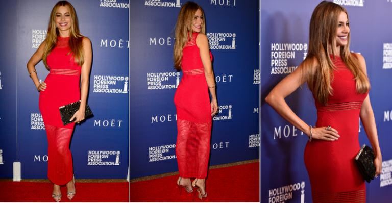 Sofía Vergara usa vestido de R$ 133 no tapete vermelho em evento nos EUA
