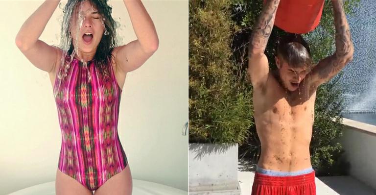 Famosos tomam banho de balde com água fria em campanha