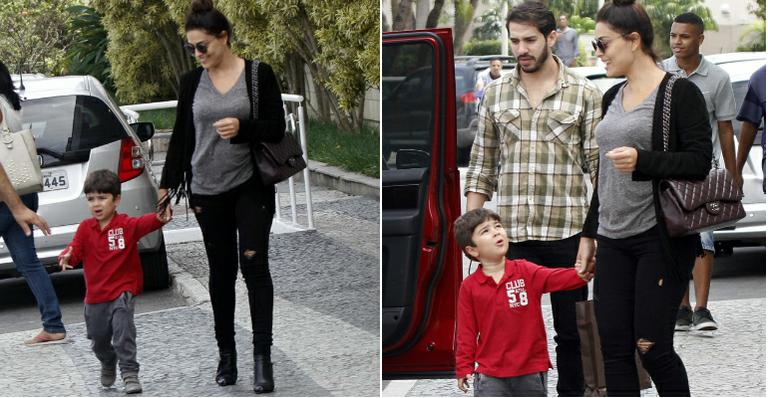 De volta ao Brasil, Juliana Paes dá passeio no Rio com o filho mais velho, Pedro