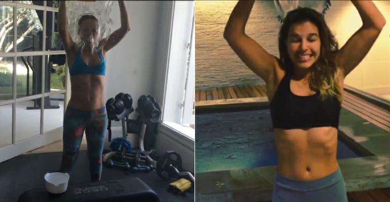 Eliana e Mariana Rios esbanjam boa forma no ‘desafio do balde com gelo’