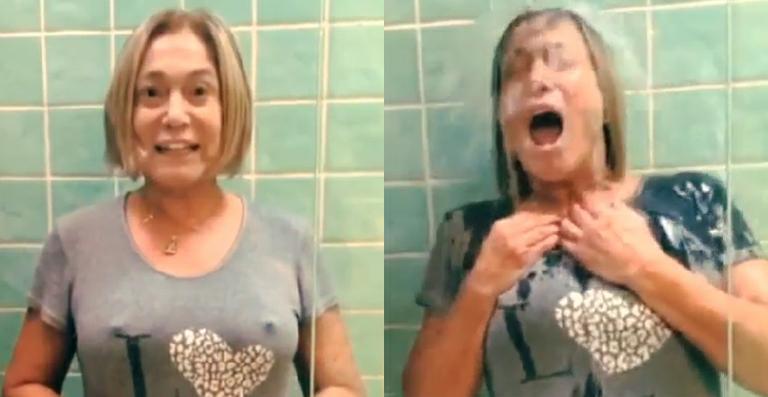 Susana Vieira encara o desafio do balde de gelo