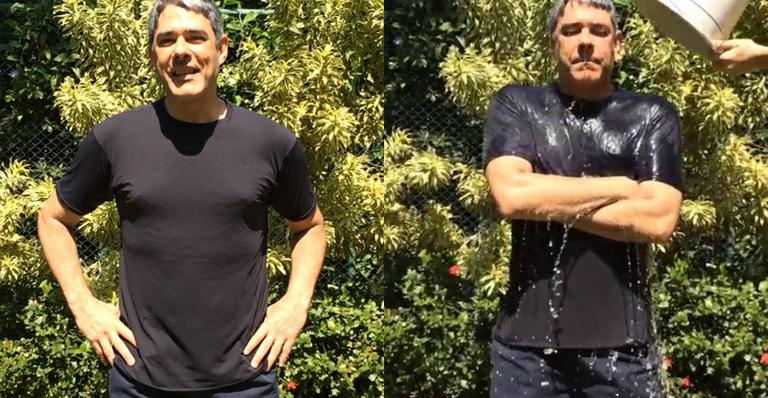 William Bonner aceita desafio de Ivete Sangalo e encara o balde de gelo