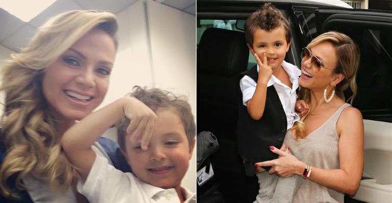 Eliana leva o filho para o trabalho: ‘Fazendo farra no camarim da mamãe’