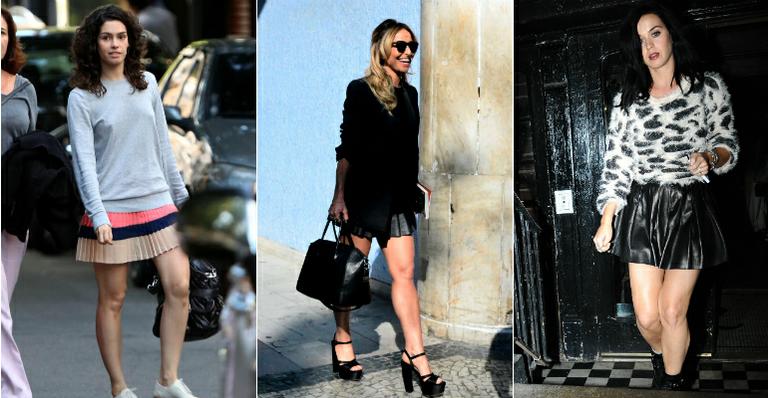 Saia plissada é a opção de Maria Flor e mais famosas para compor looks fashion