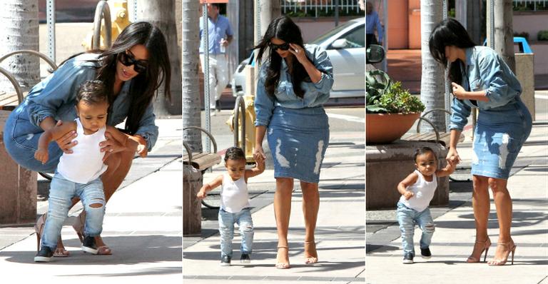 Filha de Kim Kardashian e Kanye West dá os primeiros passos