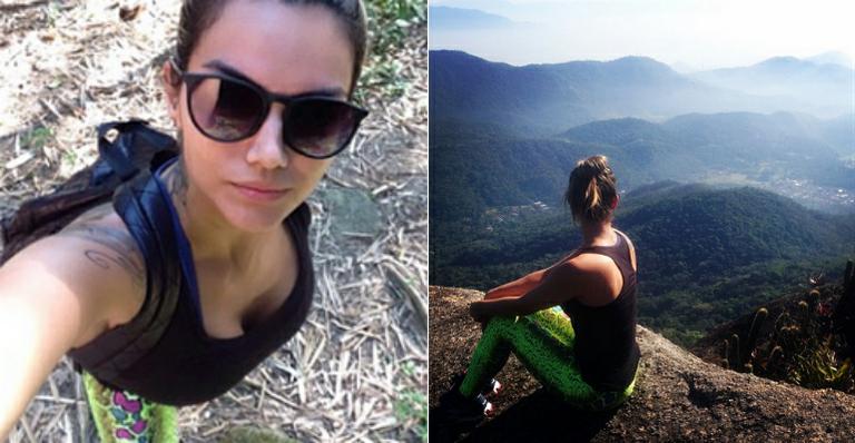 Kelly Key faz trilha na Pedra da Gávea