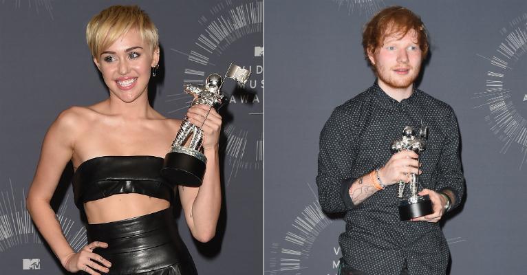 Barraco! Ed Sheeran é xingado por Miley Cyrus ao receber prêmio no VMA