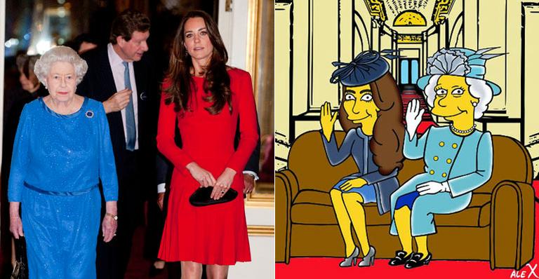 Rainha Elizabeth e Kate Middleton viram personagens de Os Simpsons