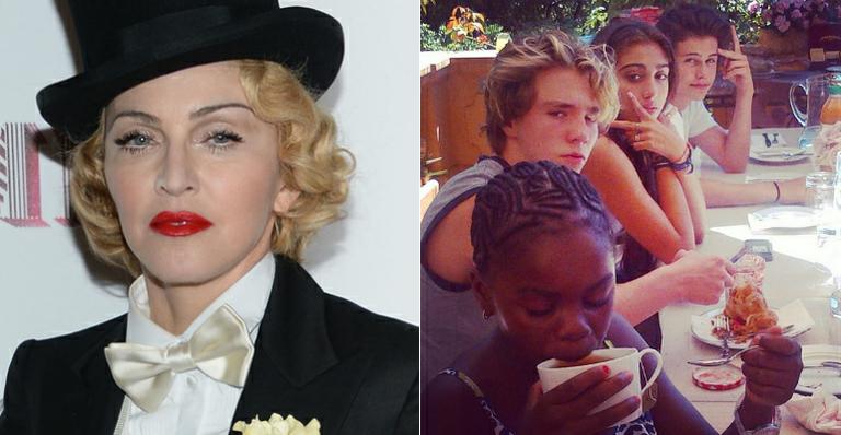 Madonna mostra foto dos filhos juntos e crescidos