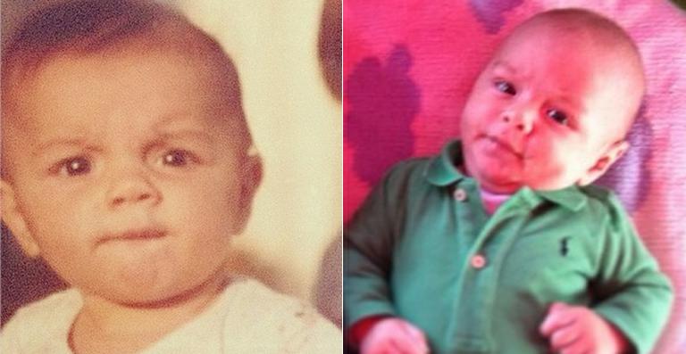 Felipe Simas publica foto antiga e impressiona por semelhança com o filho