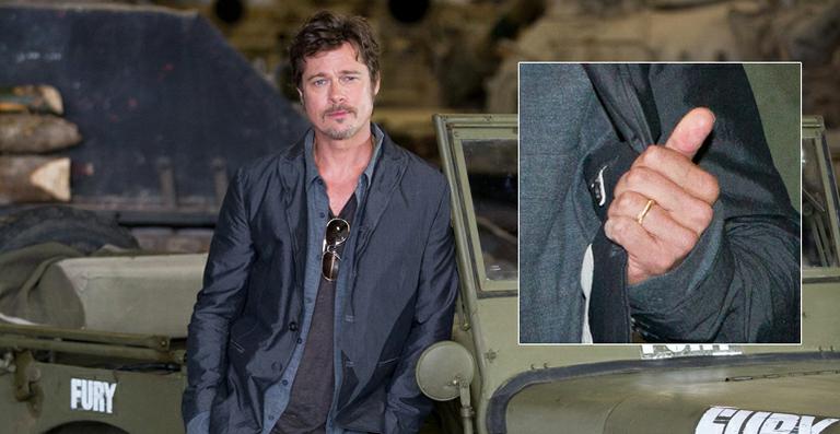 Brad Pitt faz primeira aparição após casamento e mostra aliança